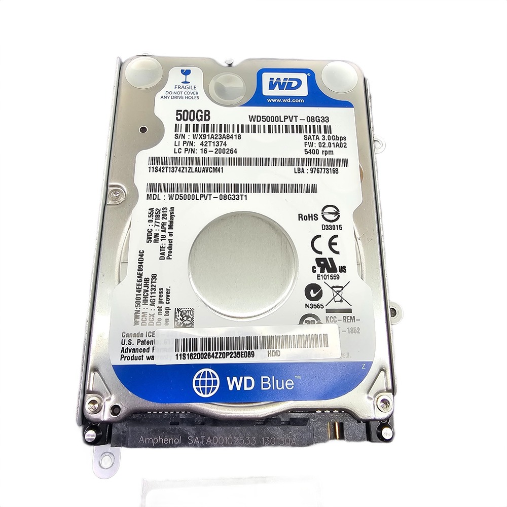 Western Digital Blue WD5000LPVT-08G33T1 500GB Hard Drive 5400-RPM SATA 3 Gbps